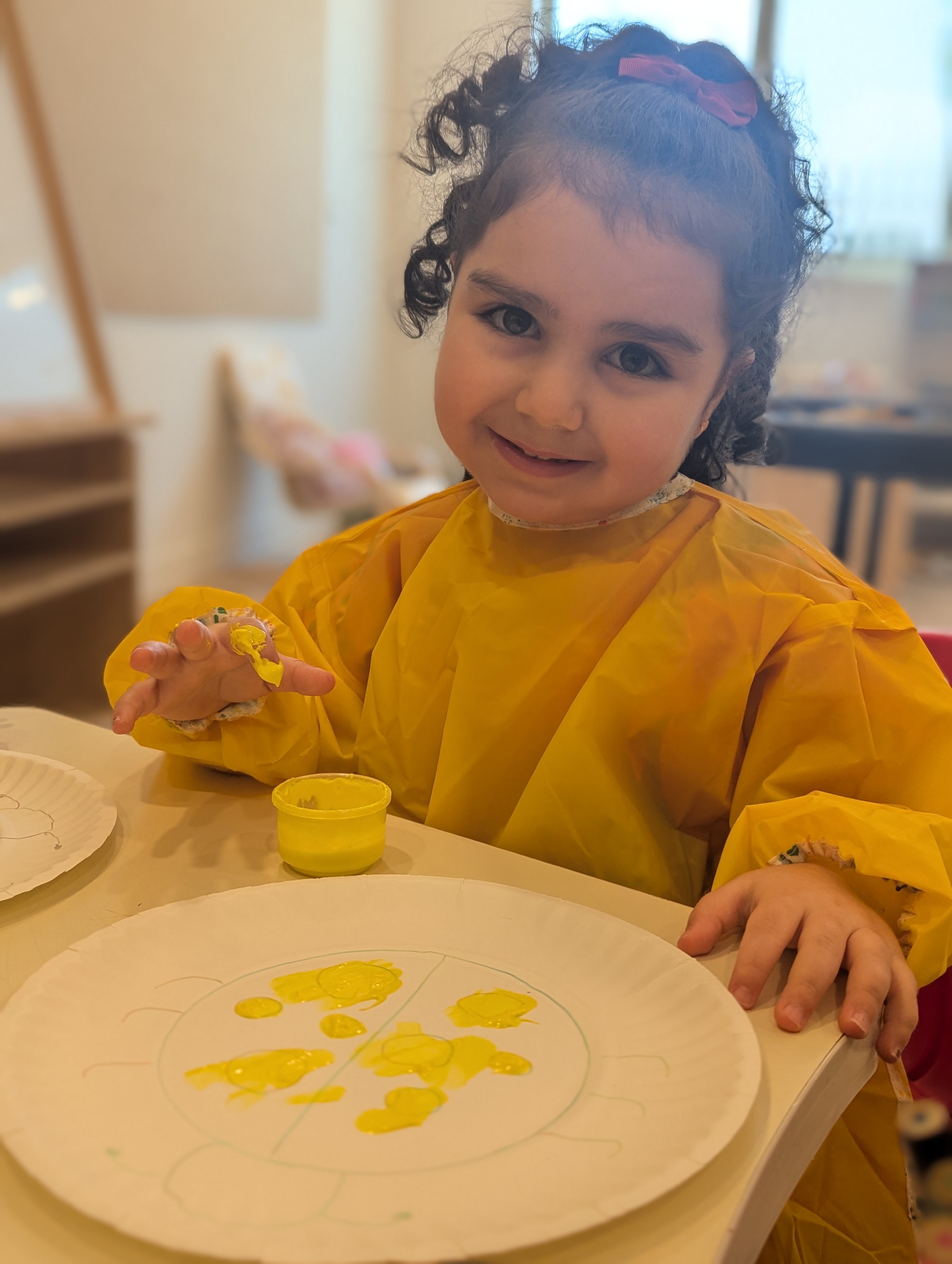 Creative yellow paint activity